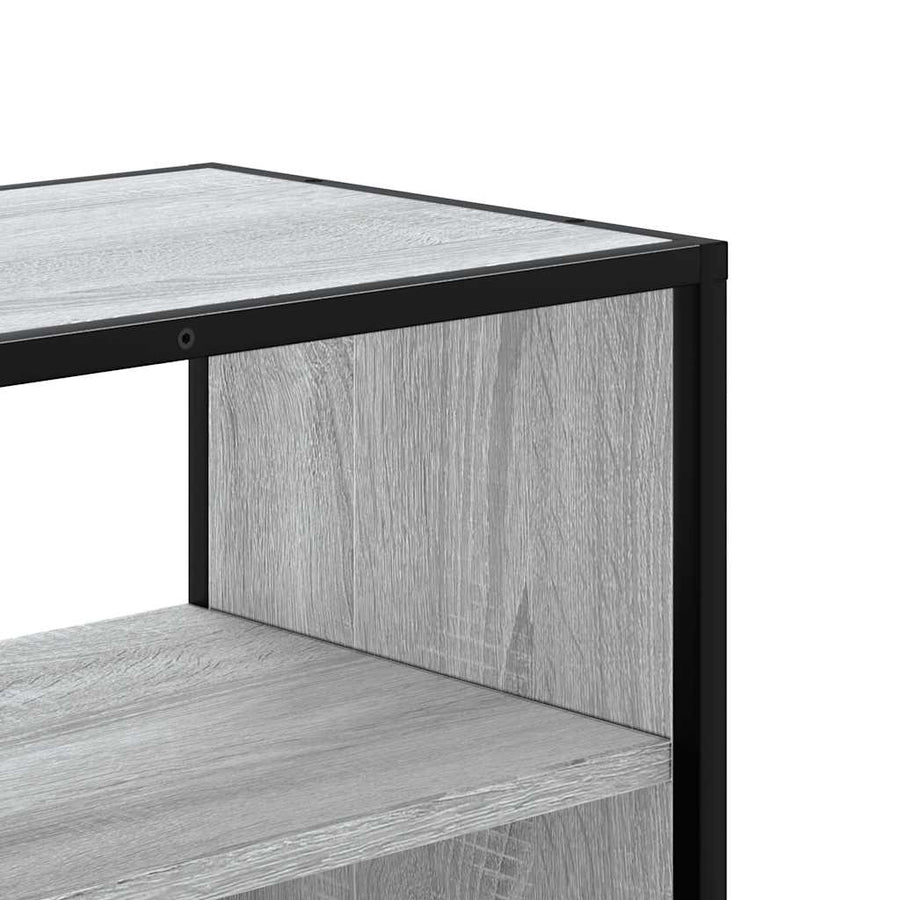 Tv-meubel 60x31x39,5 cm bewerkt hout metaal grijs sonoma eiken