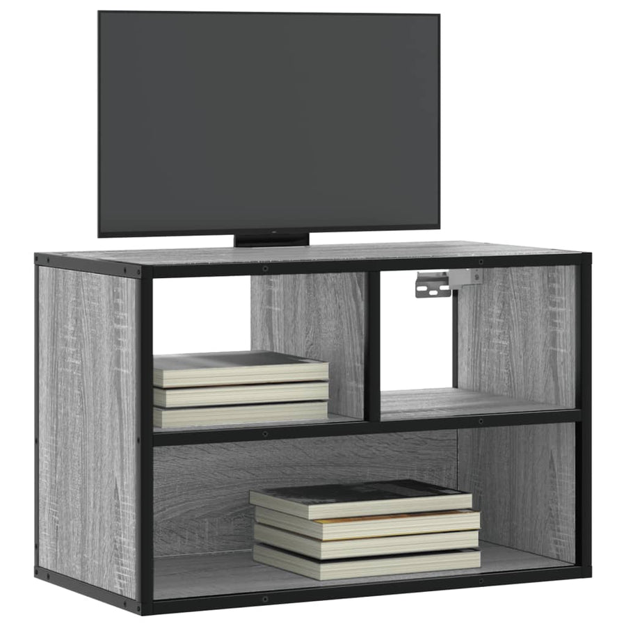 Tv-meubel 60x31x39,5 cm bewerkt hout metaal grijs sonoma eiken