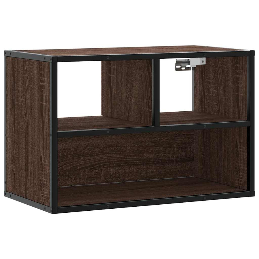 Tv-meubel 60x31x39,5 cm bewerkt hout metaal bruin eikenkleurig