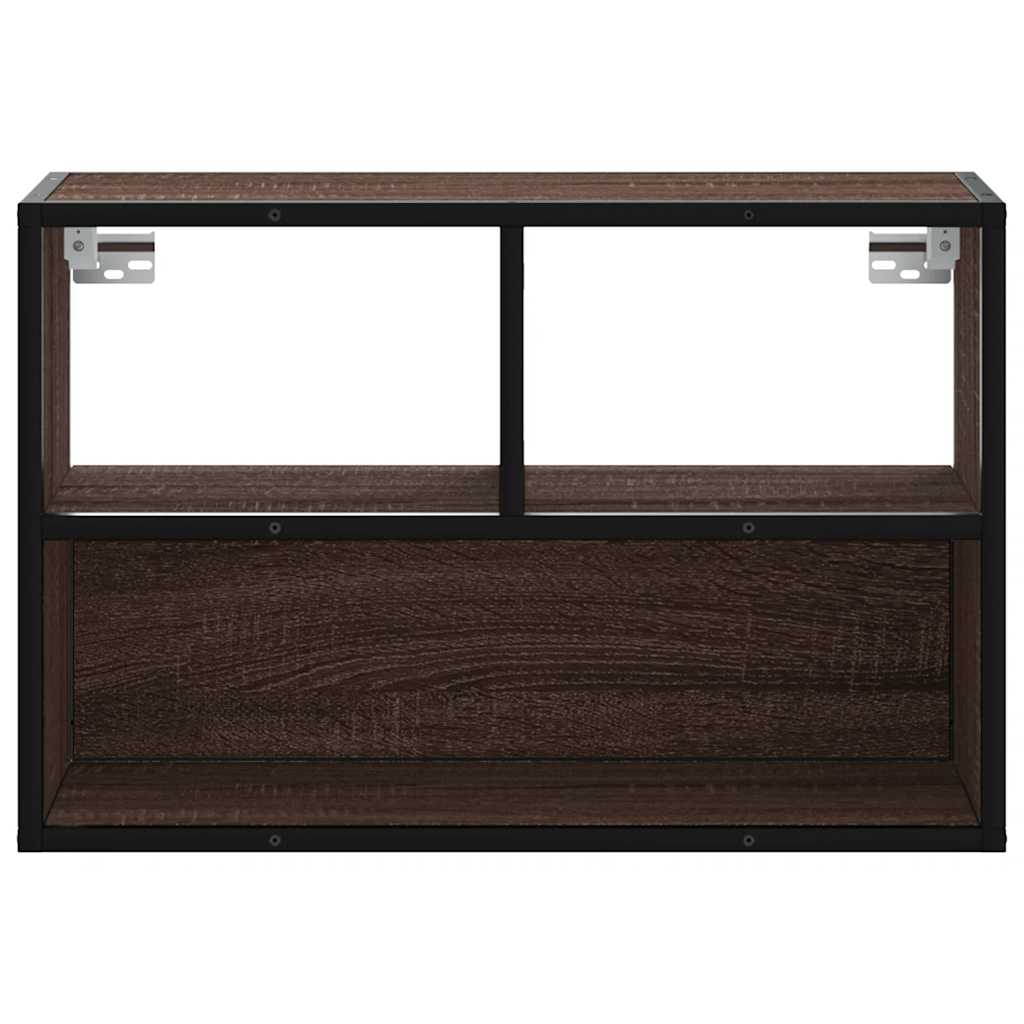 Tv-meubel 60x31x39,5 cm bewerkt hout metaal bruin eikenkleurig
