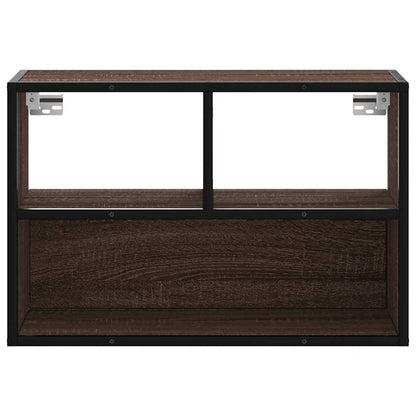 Tv-meubel 60x31x39,5 cm bewerkt hout metaal bruin eikenkleurig