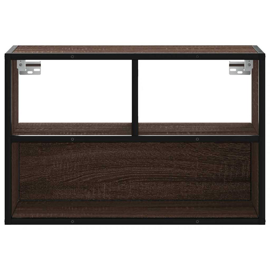 Tv-meubel 60x31x39,5 cm bewerkt hout metaal bruin eikenkleurig