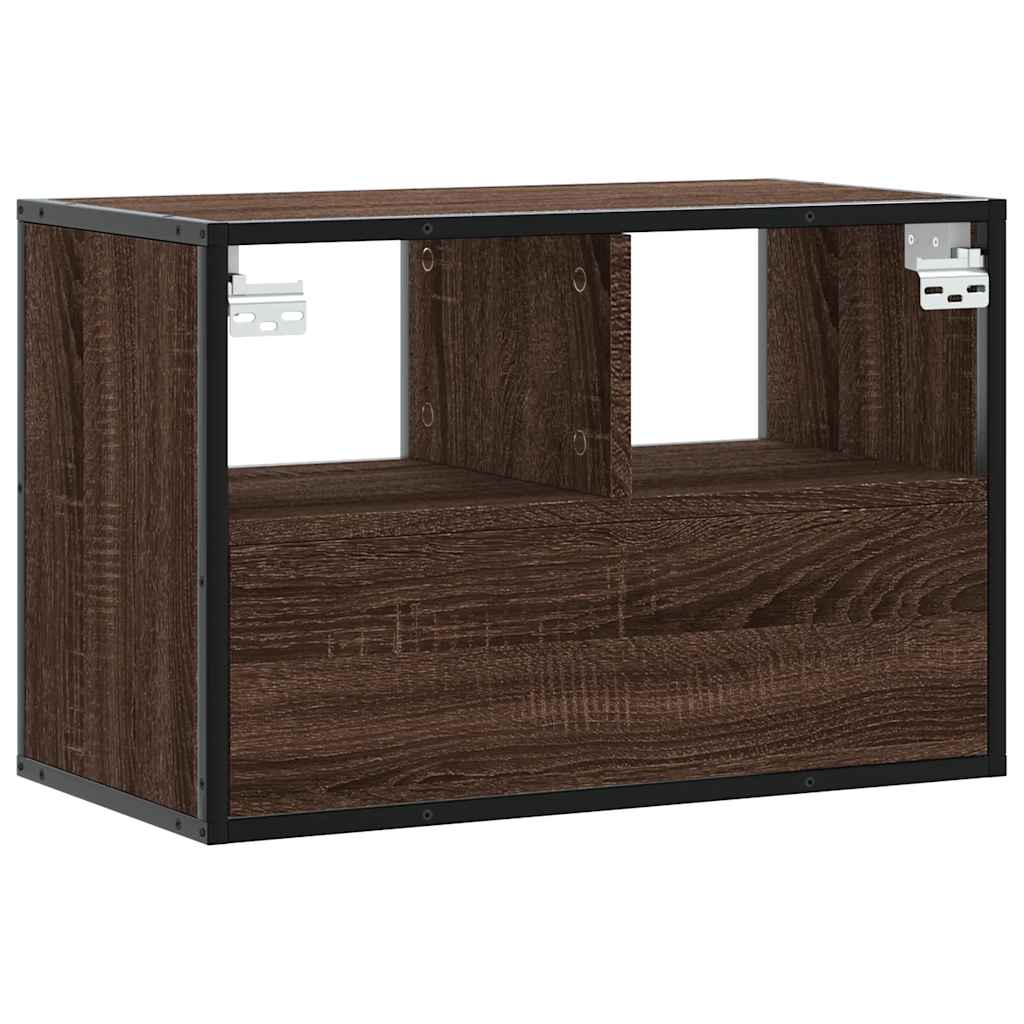 Tv-meubel 60x31x39,5 cm bewerkt hout metaal bruin eikenkleurig
