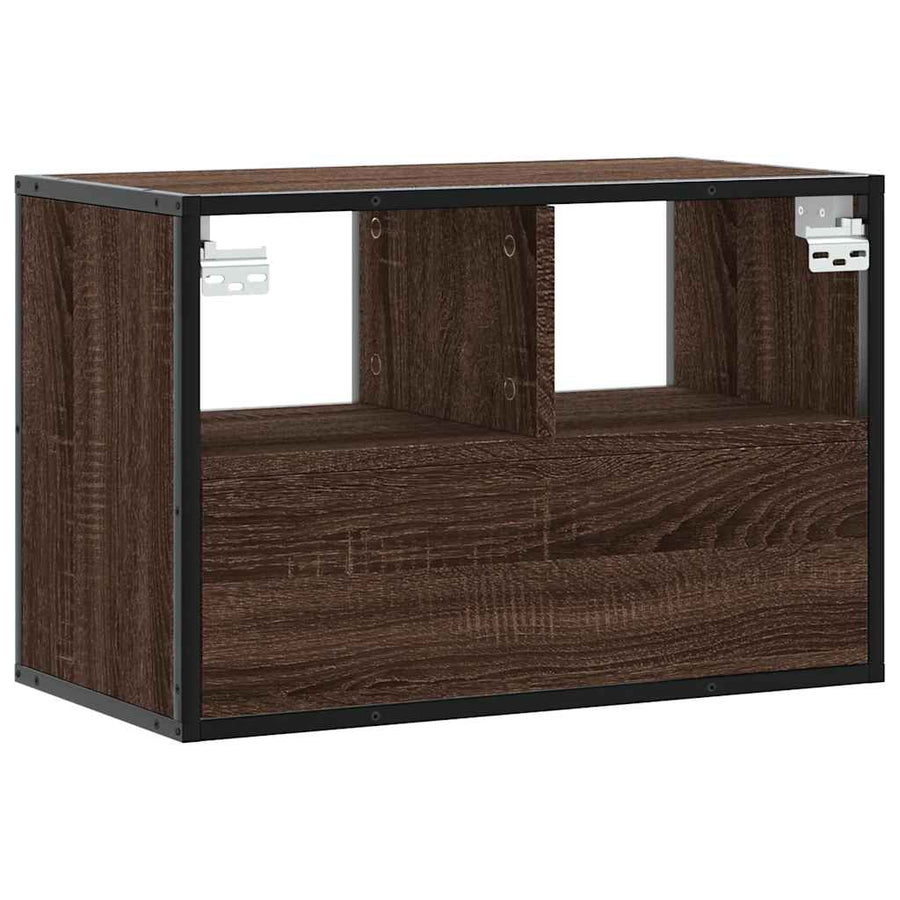 Tv-meubel 60x31x39,5 cm bewerkt hout metaal bruin eikenkleurig