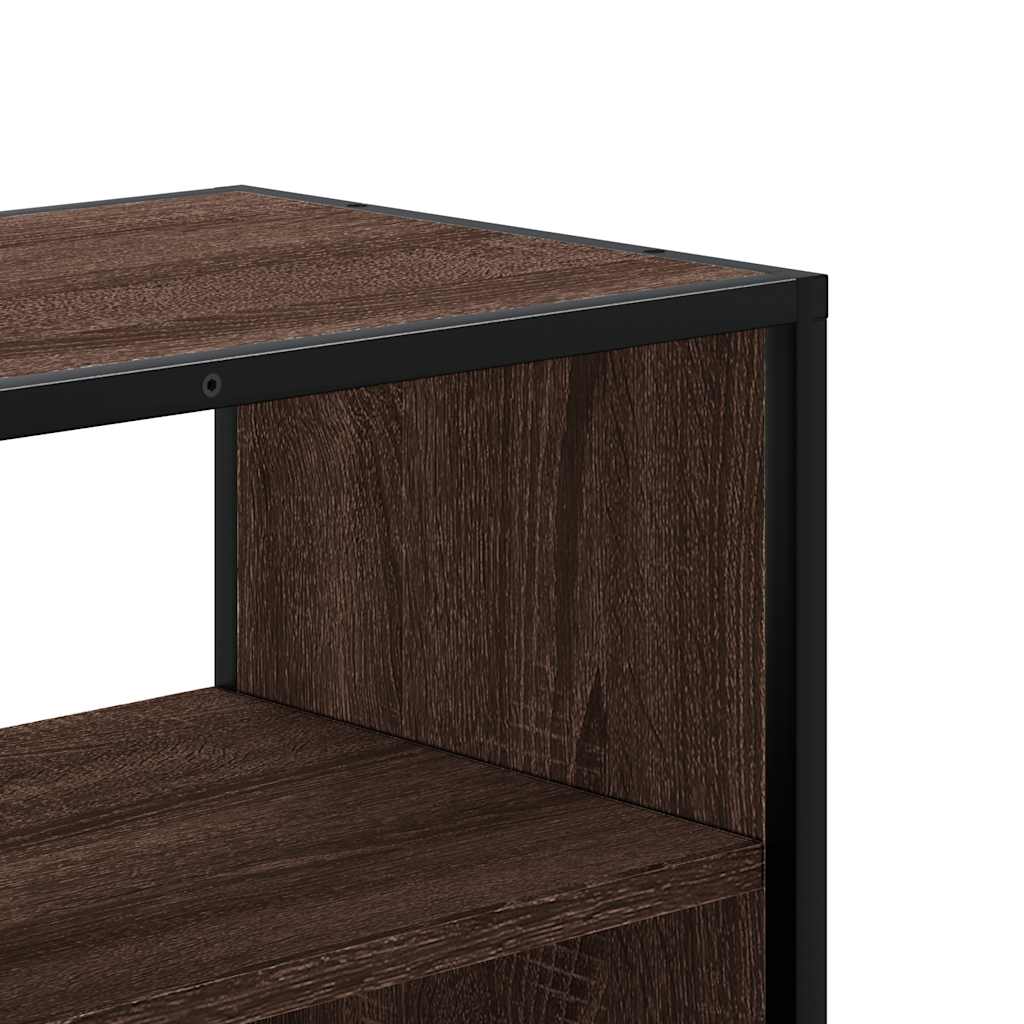 Tv-meubel 60x31x39,5 cm bewerkt hout metaal bruin eikenkleurig