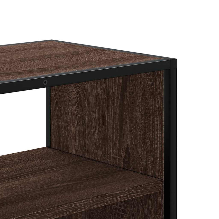 Tv-meubel 60x31x39,5 cm bewerkt hout metaal bruin eikenkleurig