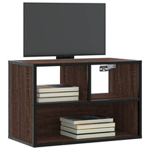 Tv-meubel 60x31x39,5 cm bewerkt hout metaal bruin eikenkleurig