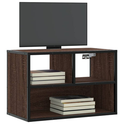 Tv-meubel 60x31x39,5 cm bewerkt hout metaal bruin eikenkleurig