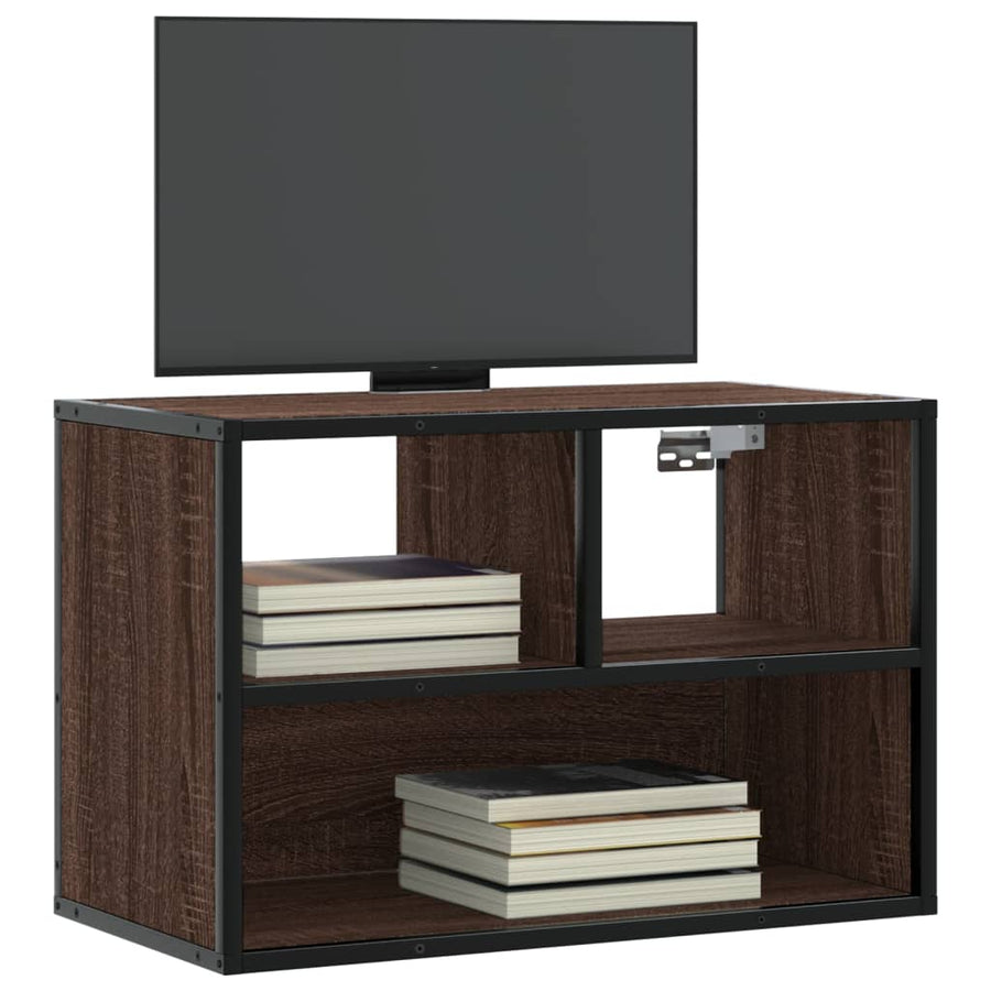 Tv-meubel 60x31x39,5 cm bewerkt hout metaal bruin eikenkleurig