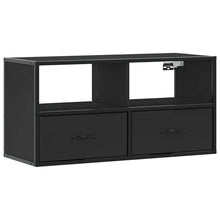Tv-meubel 80x31x39,5 cm bewerkt hout en metaal zwart