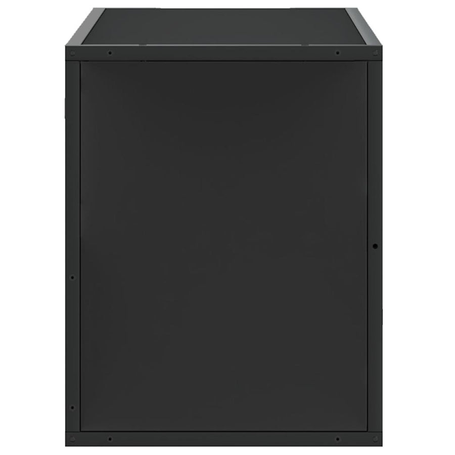 Tv-meubel 80x31x39,5 cm bewerkt hout en metaal zwart