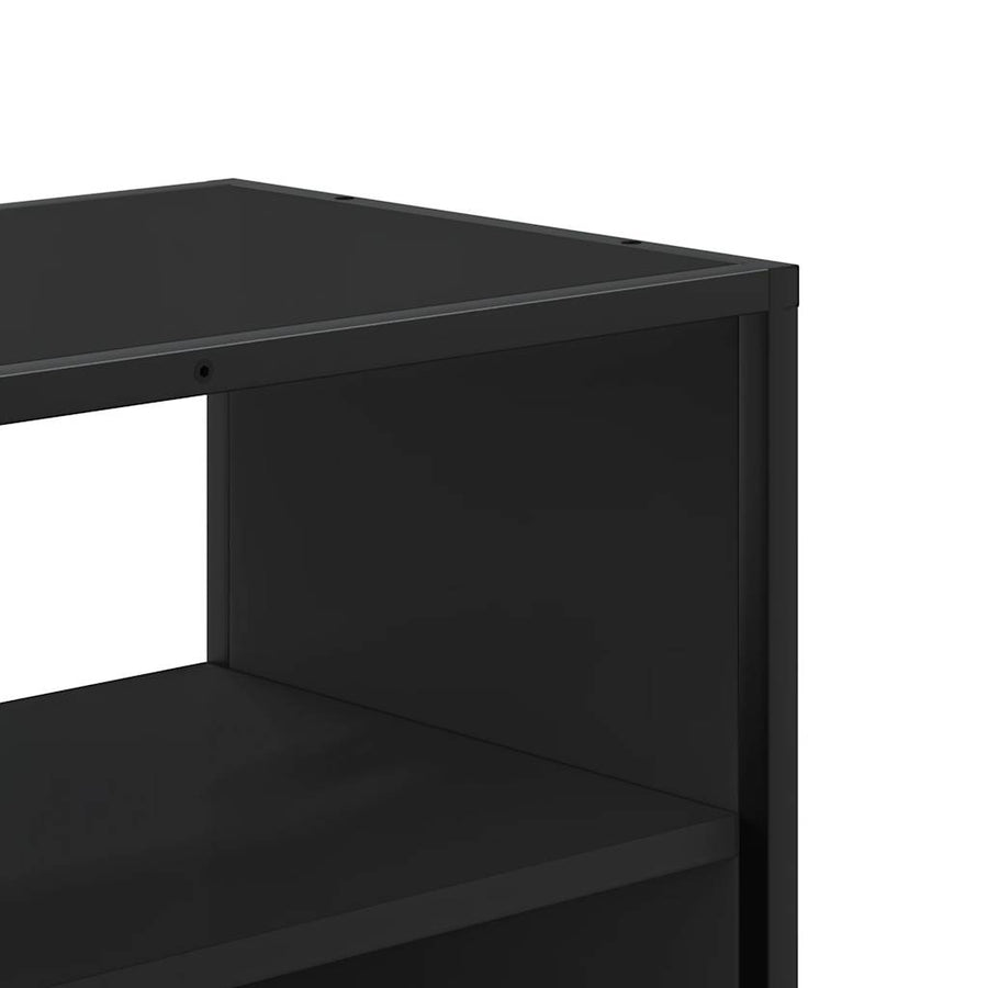 Tv-meubel 80x31x39,5 cm bewerkt hout en metaal zwart