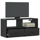 Tv-meubel 80x31x39,5 cm bewerkt hout metaal zwart