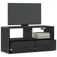Tv-meubel 80x31x39,5 cm bewerkt hout en metaal zwart