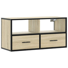 Tv-meubel 80x31x39,5 cm bewerkt hout metaal sonoma eikenkleurig