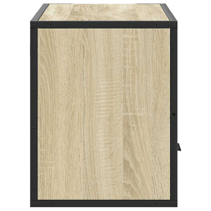 Tv-meubel 80x31x39,5 cm bewerkt hout metaal sonoma eikenkleurig