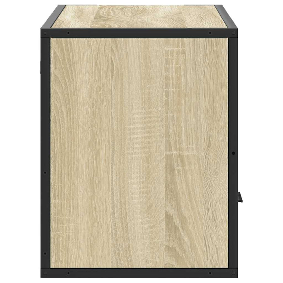 Tv-meubel 80x31x39,5 cm bewerkt hout metaal sonoma eikenkleurig
