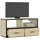 Tv-meubel 80x31x39,5 cm bewerkt hout metaal sonoma eiken