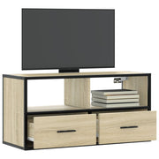 Tv-meubel 80x31x39,5 cm bewerkt hout metaal sonoma eiken