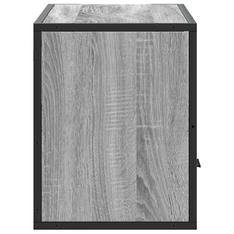 Tv-meubel 80x31x39,5 cm bewerkt hout metaal grijs sonoma eiken