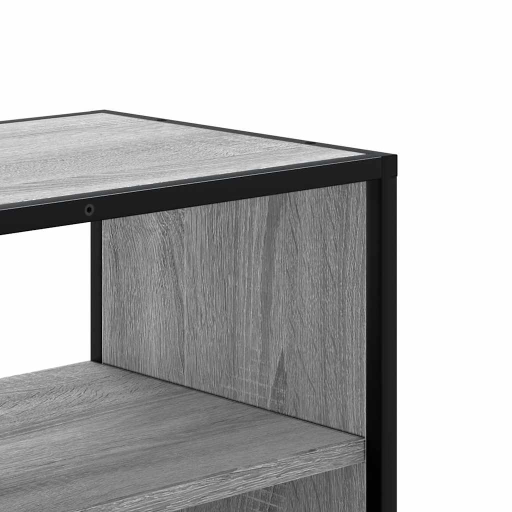 Tv-meubel 80x31x39,5 cm bewerkt hout metaal grijs sonoma eiken
