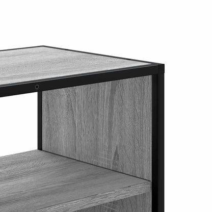 Tv-meubel 80x31x39,5 cm bewerkt hout metaal grijs sonoma eiken