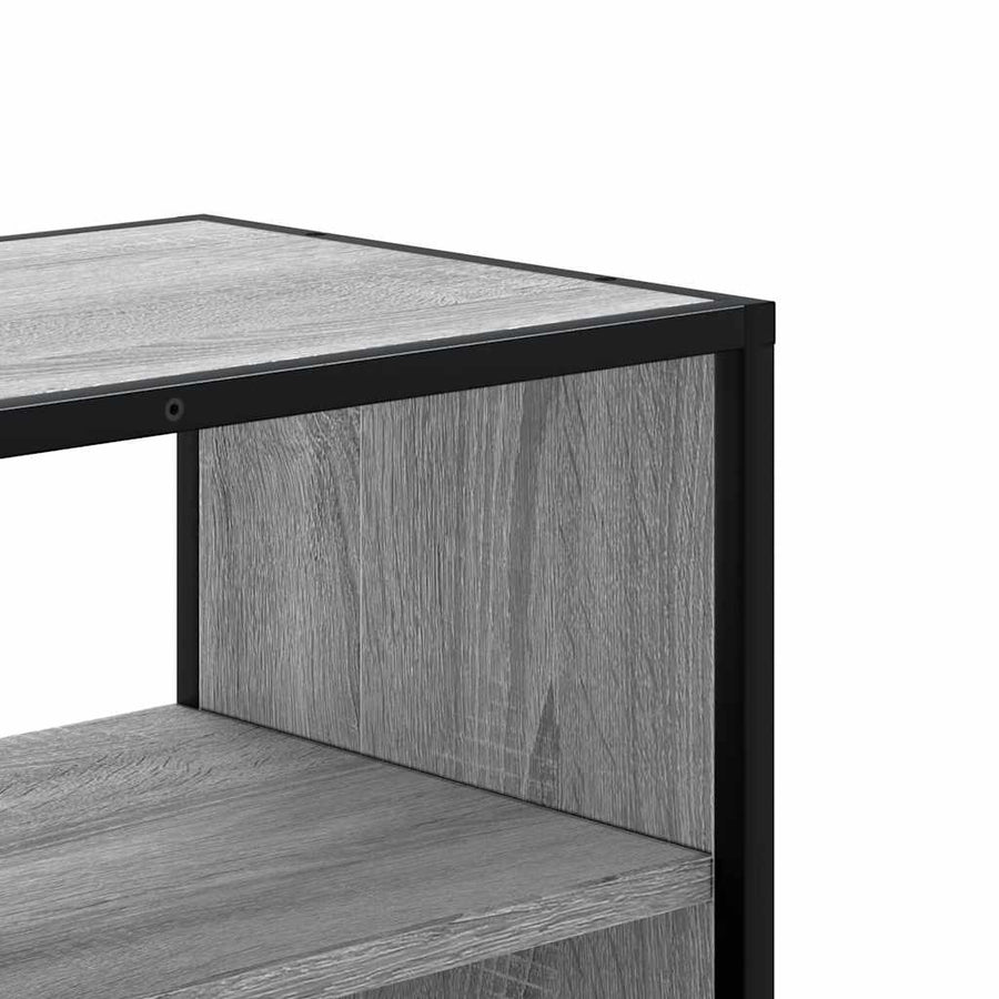 Tv-meubel 80x31x39,5 cm bewerkt hout metaal grijs sonoma eiken