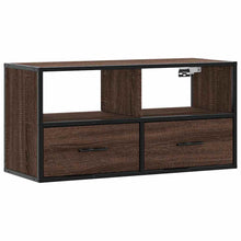 Tv-meubel 80x31x39,5 cm bewerkt hout metaal bruin eikenkleurig