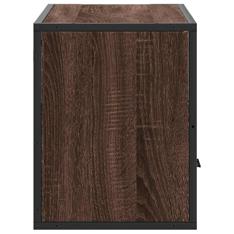 Tv-meubel 80x31x39,5 cm bewerkt hout metaal bruin eikenkleurig