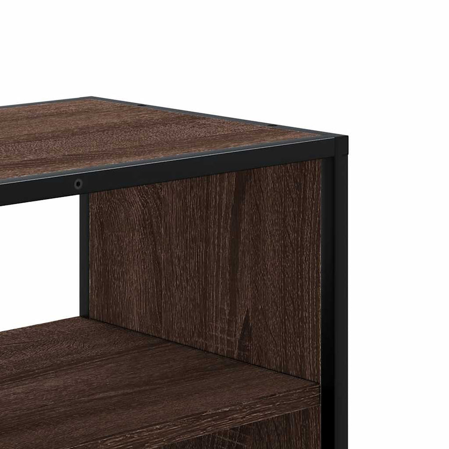 Tv-meubel 80x31x39,5 cm bewerkt hout metaal bruin eikenkleurig