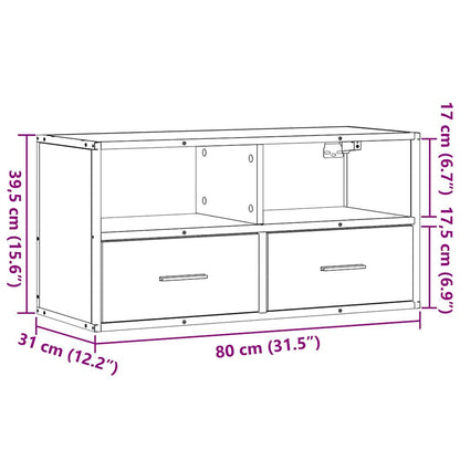 Tv-meubel 80x31x39,5 cm bewerkt hout metaal bruin eikenkleurig