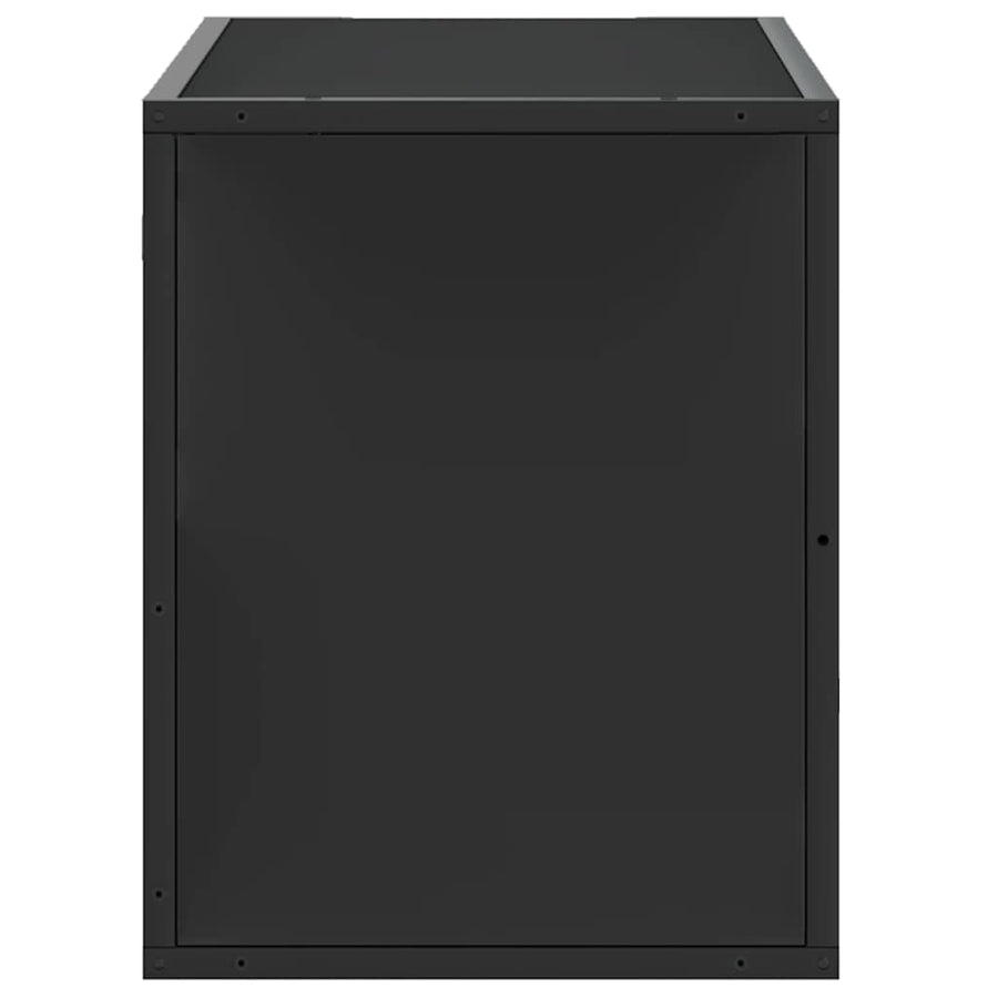 Tv-meubel 80x31x39,5 cm bewerkt hout en metaal zwart