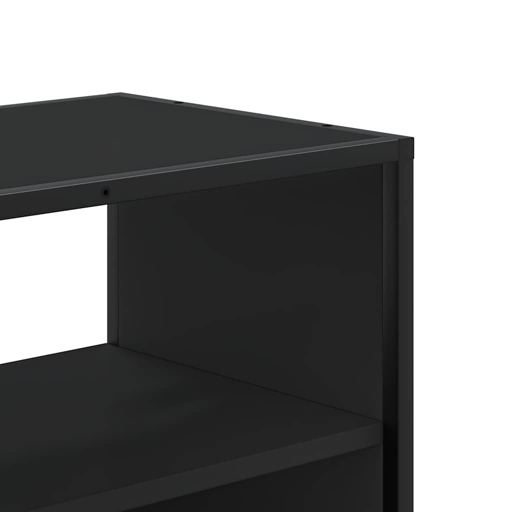 Tv-meubel 80x31x39,5 cm bewerkt hout en metaal zwart