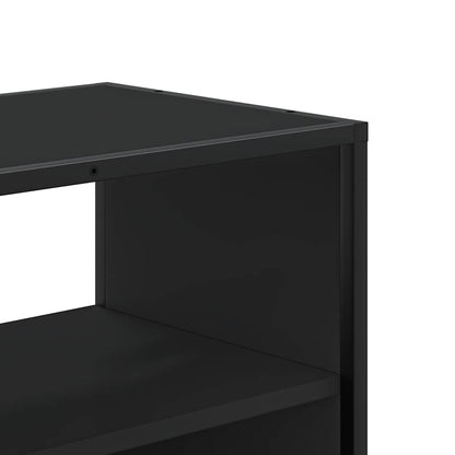 Tv-meubel 80x31x39,5 cm bewerkt hout en metaal zwart
