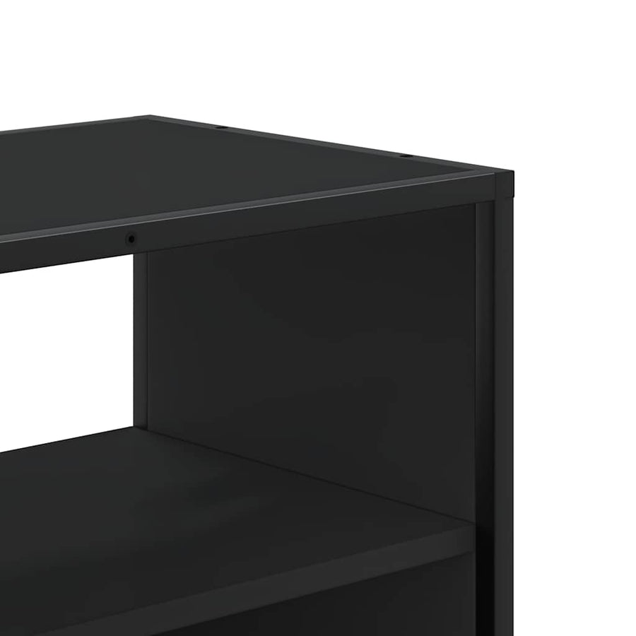 Tv-meubel 80x31x39,5 cm bewerkt hout en metaal zwart