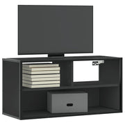 Tv-meubel 80x31x39,5 cm bewerkt hout metaal zwart