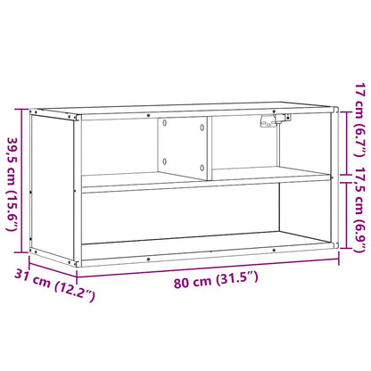 Tv-meubel 80x31x39,5 cm bewerkt hout metaal sonoma eikenkleurig