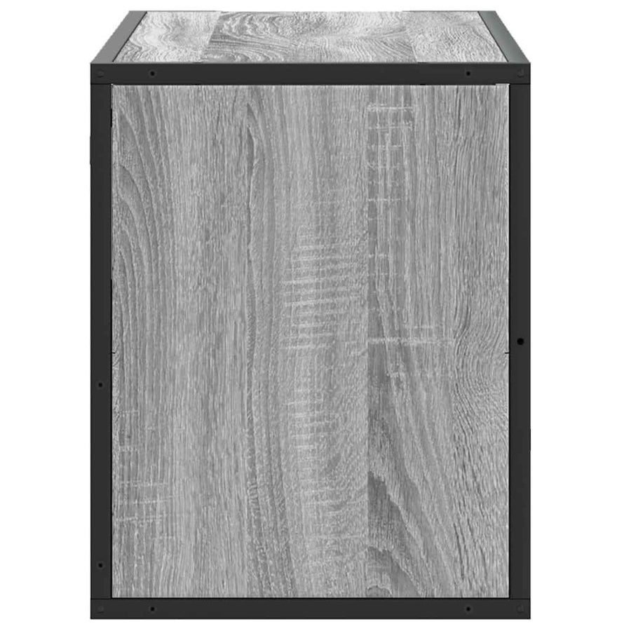 Tv-meubel 80x31x39,5 cm bewerkt hout metaal grijs sonoma eiken