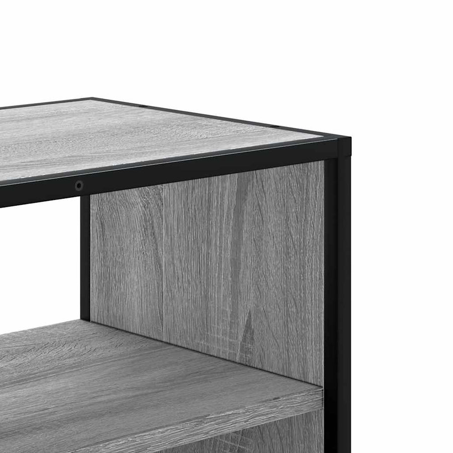 Tv-meubel 80x31x39,5 cm bewerkt hout metaal grijs sonoma eiken