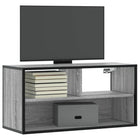 Tv-meubel 80x31x39,5 cm bewerkt hout metaal grijs