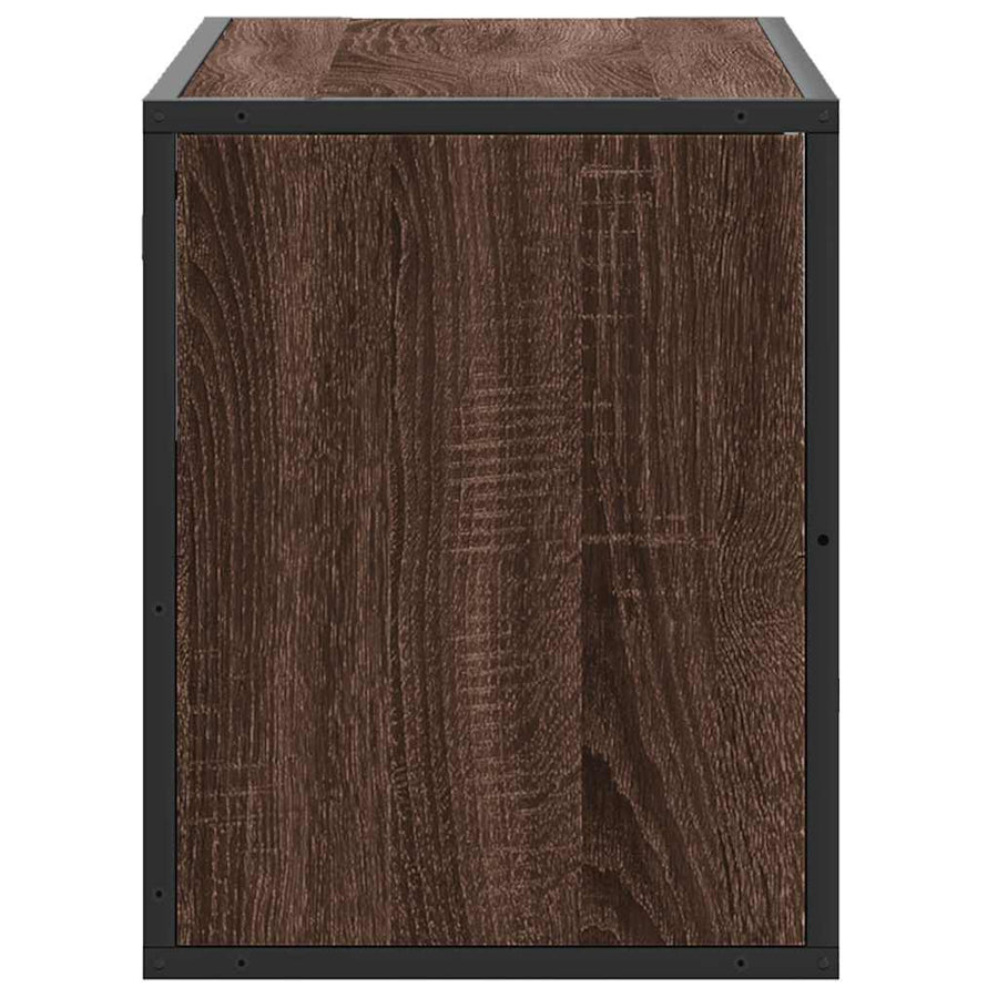 Tv-meubel 80x31x39,5 cm bewerkt hout metaal bruin eikenkleurig