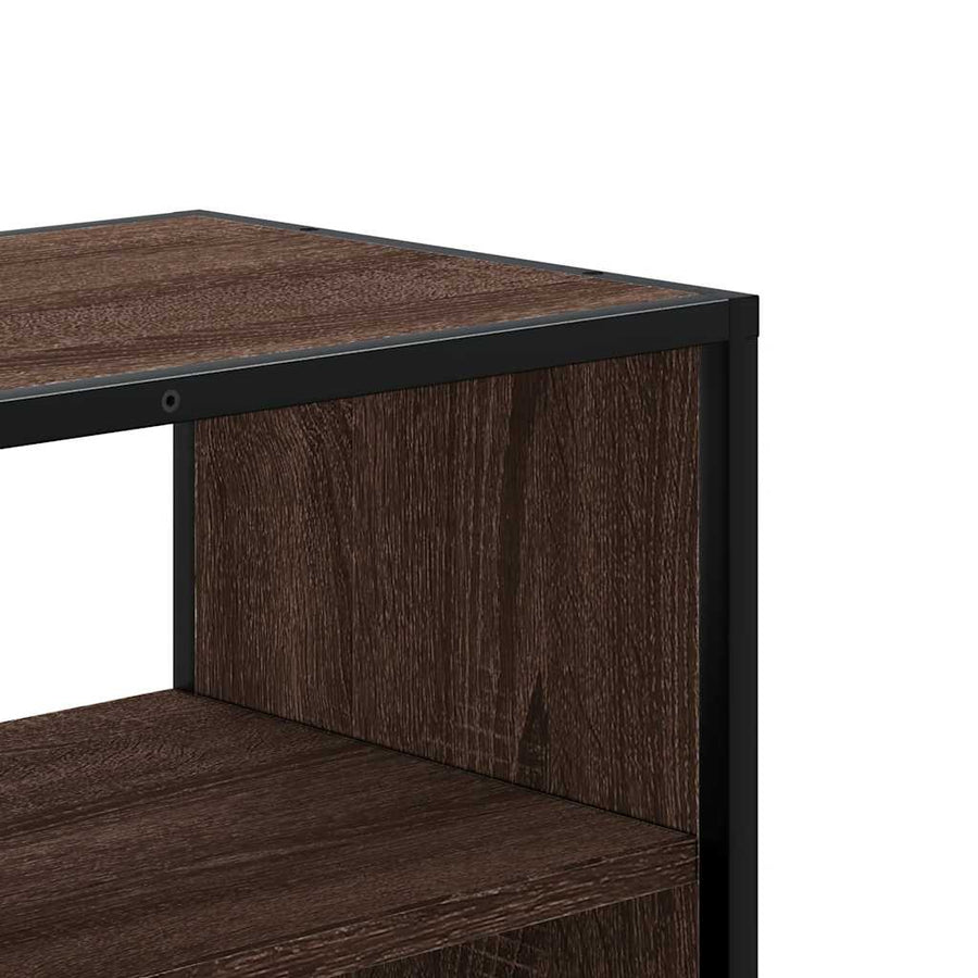 Tv-meubel 80x31x39,5 cm bewerkt hout metaal bruin eikenkleurig