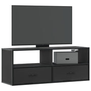 Tv-meubel 100x31x39,5 cm bewerkt hout metaal zwart