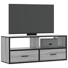 Tv-meubel 100x31x39,5 cm bewerkt hout metaal grijs