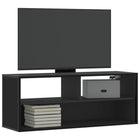 Tv-meubel 100x31x39,5 cm bewerkt hout metaal zwart wandmontage