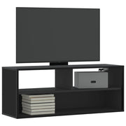Tv-meubel 100x31x39,5 cm bewerkt hout metaal zwart wandmontage
