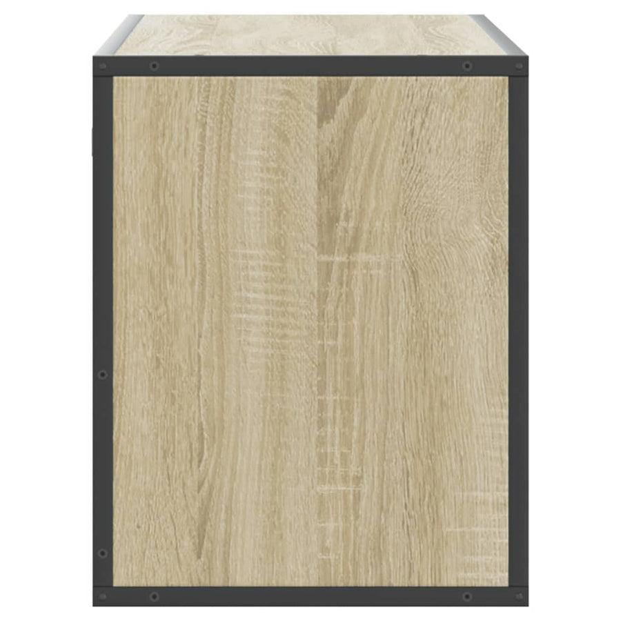Tv-meubel 100x31x39,5cm bewerkt hout metaal sonoma eikenkleurig