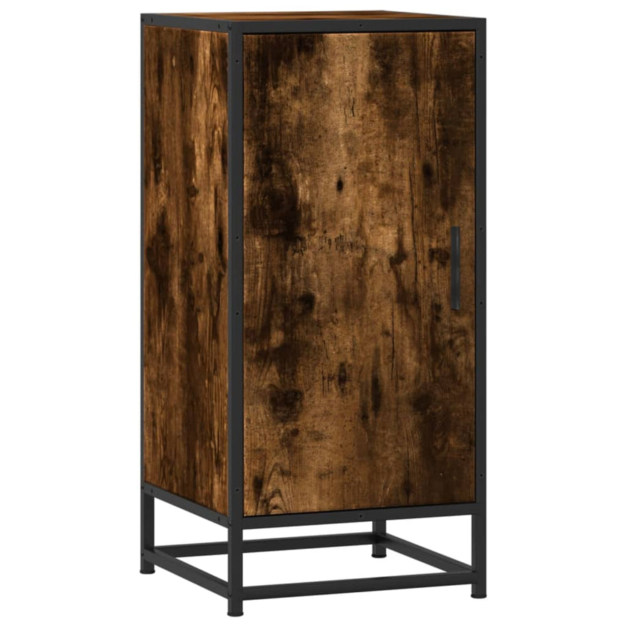 Dressoir 35,5x35x76 cm bewerkt hout en metaal gerookt eiken