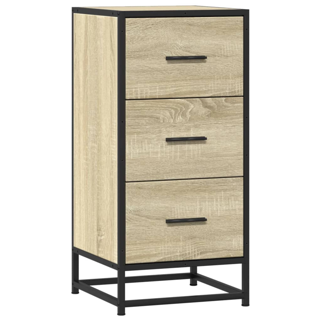 Dressoir 35,5X35X76 Cm Bewerkt Hout En Metaal Kleur Sonoma eiken