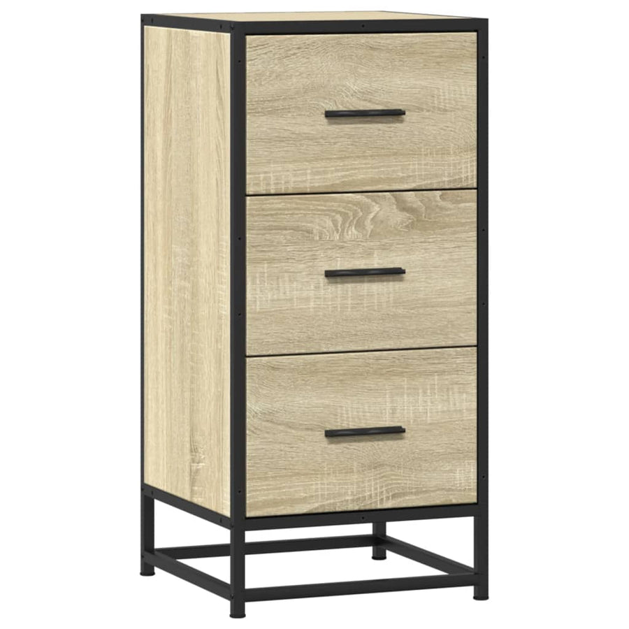 Dressoir 35,5X35X76 Cm Bewerkt Hout En Metaal Kleur Sonoma eiken